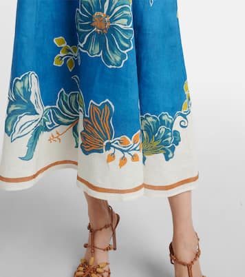 Luda floral linen midi dress | Alémais