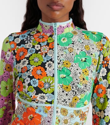 Orange Blossom floral rashguard swimsuit | Alémais