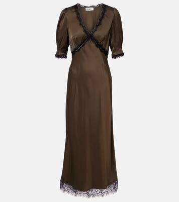Robe midi Annina en satin et dentelle | Rixo