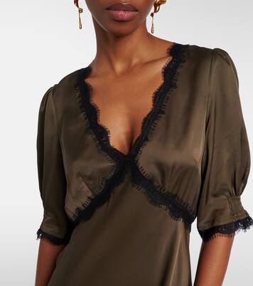 Robe midi Annina en satin et dentelle | Rixo