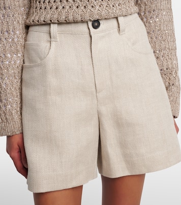 Bermudas de lino y algodón de tiro medio | Brunello Cucinelli
