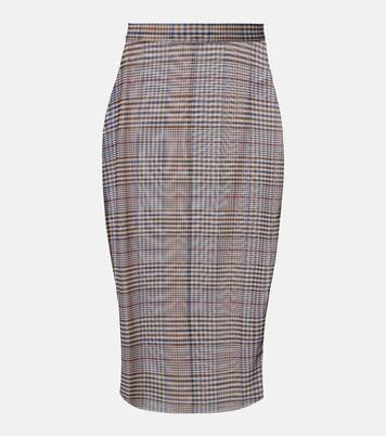 Aurora plaid sheer mesh midi skirt | The Frankie Shop