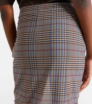 Aurora plaid sheer mesh midi skirt | The Frankie Shop