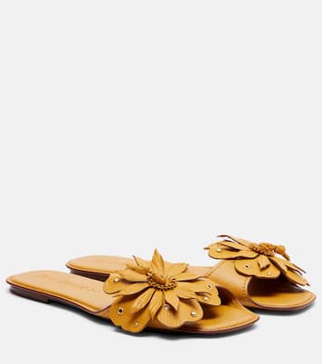 Brightside floral-appliqué leather sandals | Zimmermann