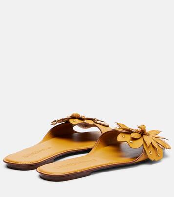 Brightside floral-appliqué leather sandals | Zimmermann