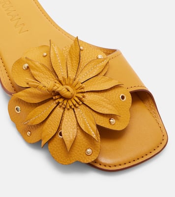 Brightside floral-appliqué leather sandals | Zimmermann