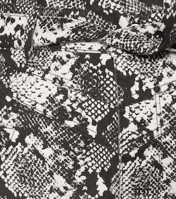 Mini-jupe à taille haute en coton à motif serpent | The Attico