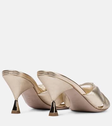 Mules en cuir métallisé | Miu Miu