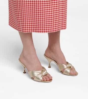Mules en cuir métallisé | Miu Miu