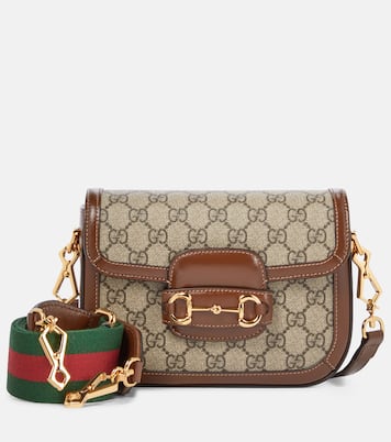 Gucci Horsebit 1955 Mini leather-trimmed shoulder bag | Gucci