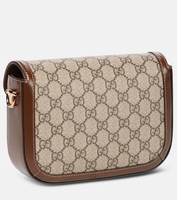 Gucci Horsebit 1955 Mini leather-trimmed shoulder bag | Gucci