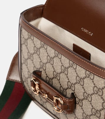 Gucci Horsebit 1955 Mini leather-trimmed shoulder bag | Gucci