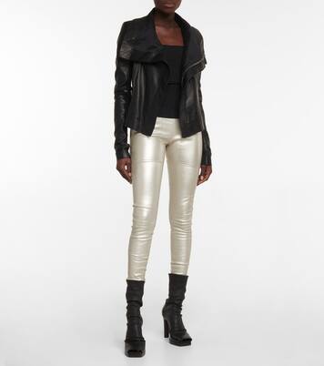 Legging métallisé en cuir et coton | Rick Owens