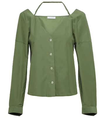 Top halter Ruby en mezcla de algodón | Deveaux New York