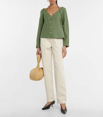 Top halter Ruby en mezcla de algodón | Deveaux New York