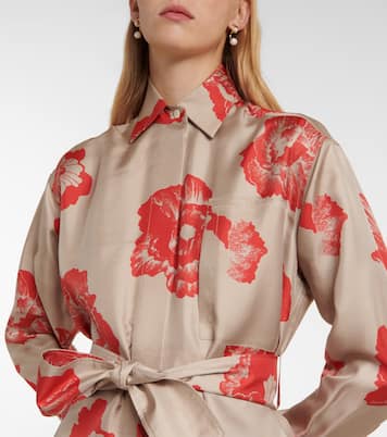 Robe chemise imprimée en soie | Ferragamo