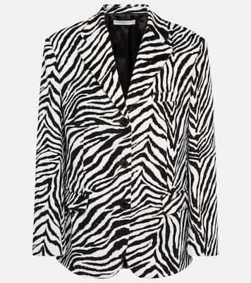 Blazer en coton à motif zébré | Alessandra Rich