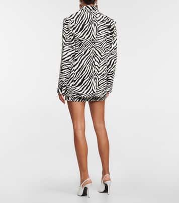Blazer en coton à motif zébré | Alessandra Rich