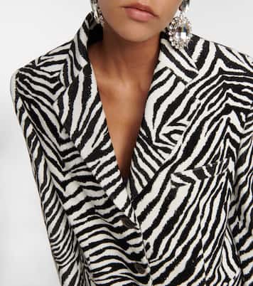 Blazer en coton à motif zébré | Alessandra Rich