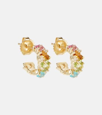 Argollas Mini de oro de 14 ct con gemas y diamantes | Suzanne Kalan