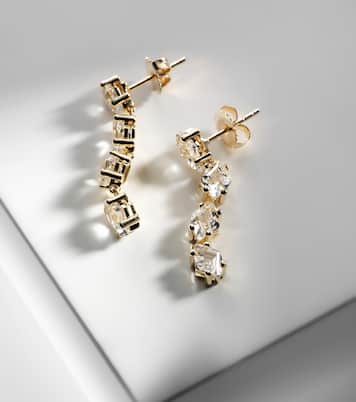 Boucles d’oreilles Kira en or 14 ct et topaze blanche | Suzanne Kalan