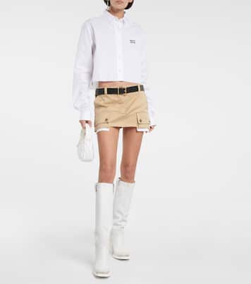 Mini-jupe en coton | Miu Miu