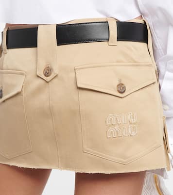 Mini-jupe en coton | Miu Miu