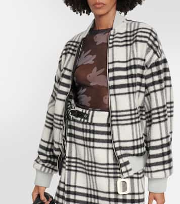 Checked wool-blend bomber jacket | JW Anderson
