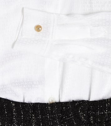 Robe chemise en coton et laine mélangés | Balmain Kids