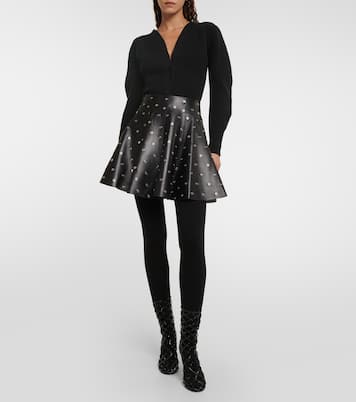 Verzierter Minirock aus Leder | Alaïa