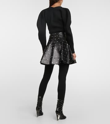 Verzierter Minirock aus Leder | Alaïa