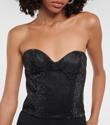Gabra crystal-embellished bustier top  | Costarellos