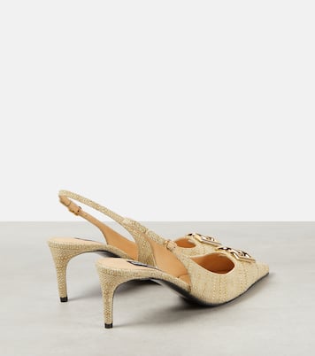 Pumps slingback in rafia con logo | Dolce&Gabbana