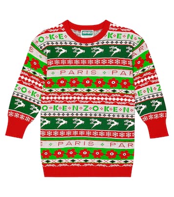 Pullover in misto cotone con intarsio | Kenzo Kids