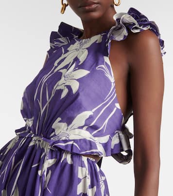 Vestido largo Acadian de algodón floral | Zimmermann