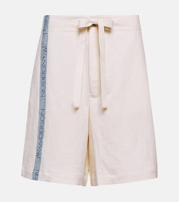 Shorts in cotone e lino a vita alta | JW Anderson