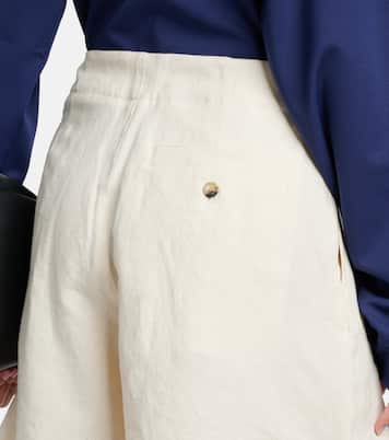 Shorts in cotone e lino a vita alta | JW Anderson