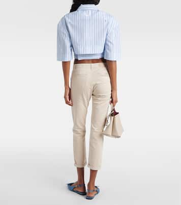 Pantaloni tapered Caden in twill a vita media | AG Jeans