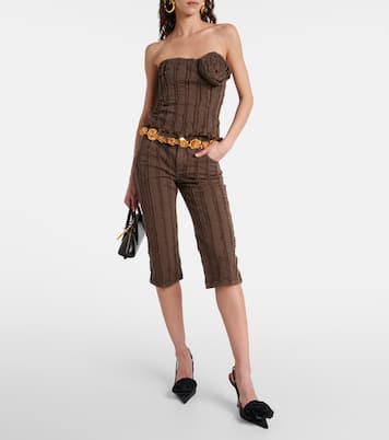 Pantaloni cropped in misto cotone a vita bassa | Blumarine