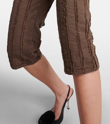 Pantaloni cropped in misto cotone a vita bassa | Blumarine