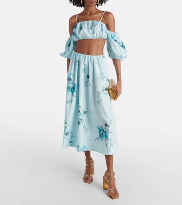 Crop top Lightburst de algodón floral | Zimmermann