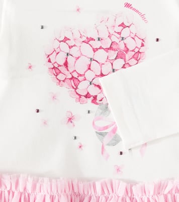 Baby - Abito in misto cotone con tulle | Monnalisa