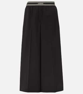 Weite Cropped-Hose aus Wolle | Loewe