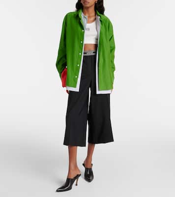 Weite Cropped-Hose aus Wolle | Loewe