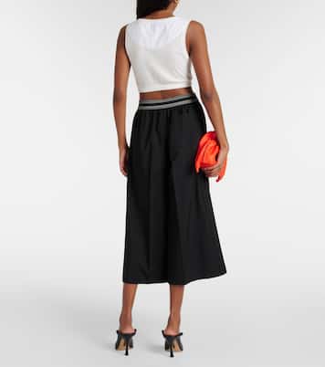 Weite Cropped-Hose aus Wolle | Loewe