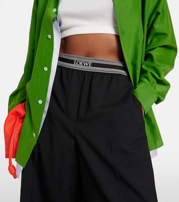 Weite Cropped-Hose aus Wolle | Loewe
