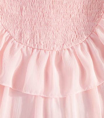 Ruffled shirred chiffon dress | Patachou