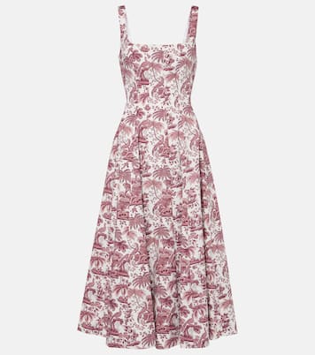 Abito midi Wells in cotone con stampa | Staud