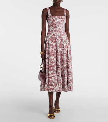 Abito midi Wells in cotone con stampa | Staud