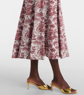 Abito midi Wells in cotone con stampa | Staud